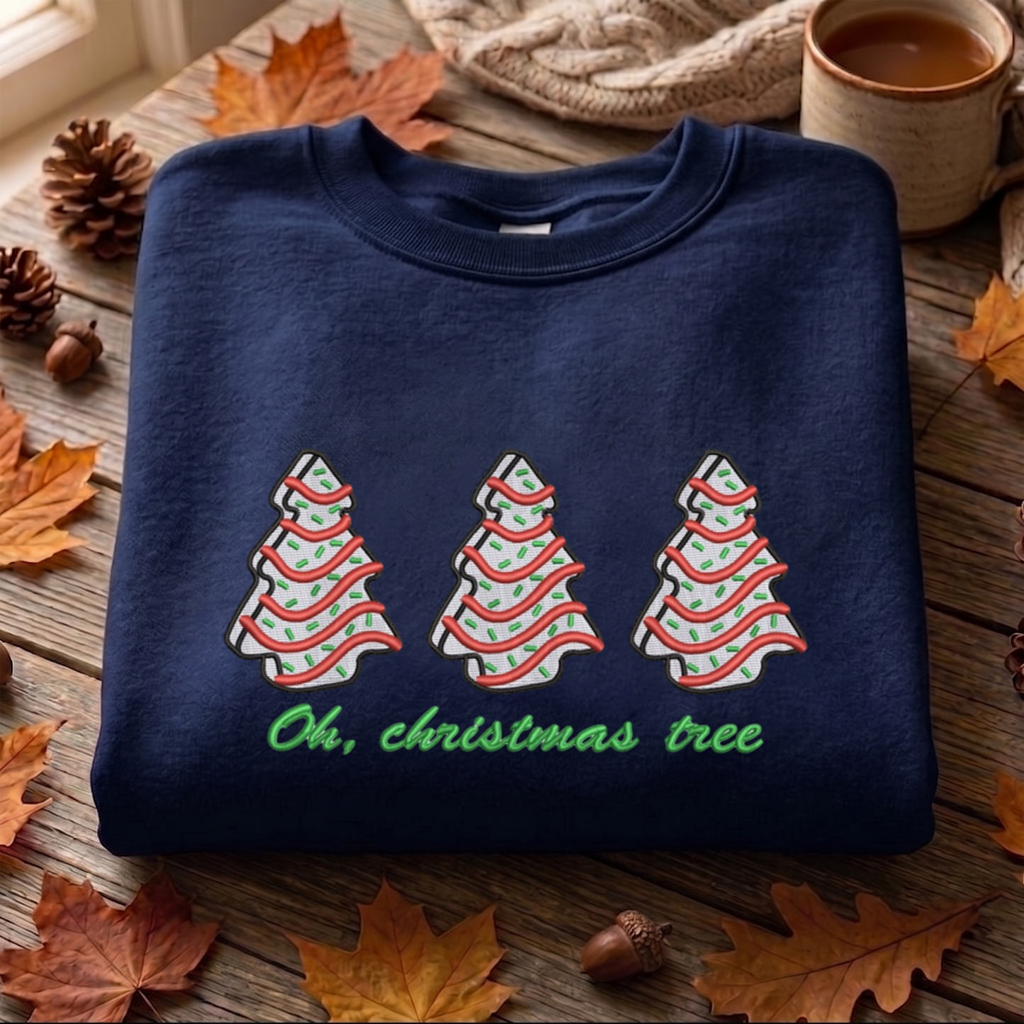 Oh, Christmas Tree Embroidered Sweatshirt, Merry Christmas Sweatshirt, Xams Embroidered T Shirt, Sweatshirt For Woman Gift.