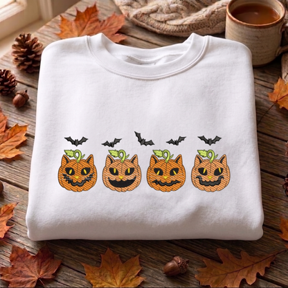 Pumpkin Embroidered Sweatshirt, Halloween Sweatshirt, Fall Embroidered T Shirt, Sweatshirt For Woman Gift.